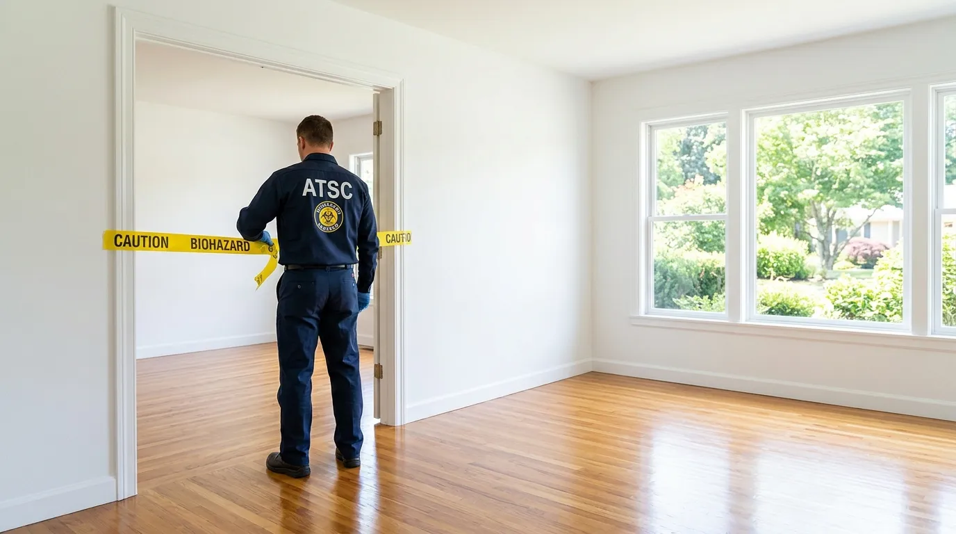 Certified biohazard cleanup crew performing Decomposition Cleanup in Scaggsville